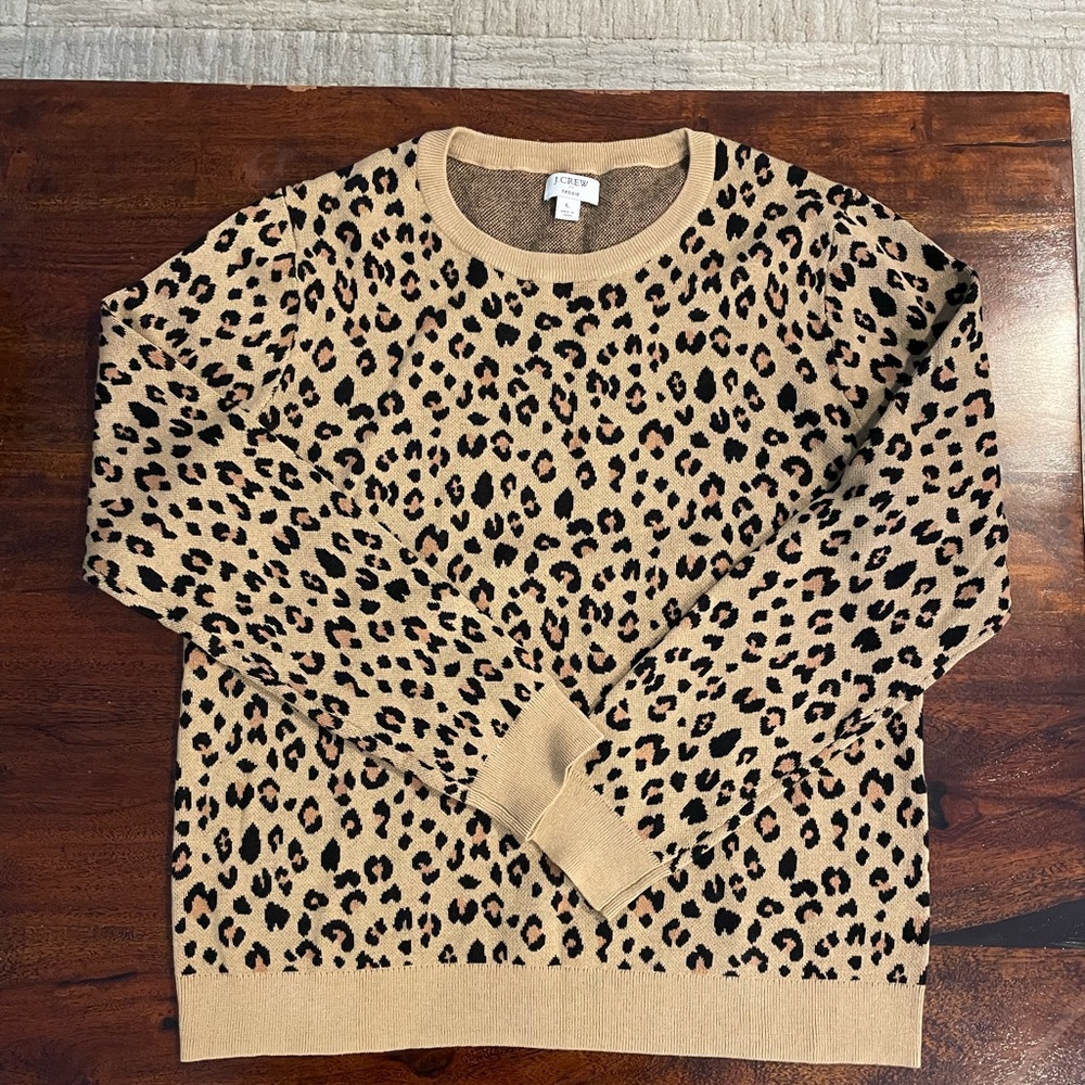 leopard sweater, j crew factory